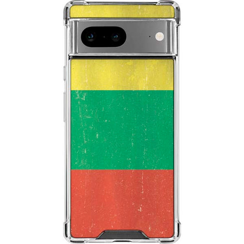 Lithuania Flag Distressed Google Pixel 8a Clear Case